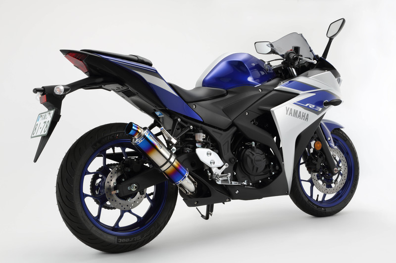 BEAMS G239-53-P1J YZF-R3 EBL-RH07J8/2BL-RH13J R-EVO ヒートチタン スリップオン JMCA/政府認証 ビームス マフラー JP-BMS-MU395HT