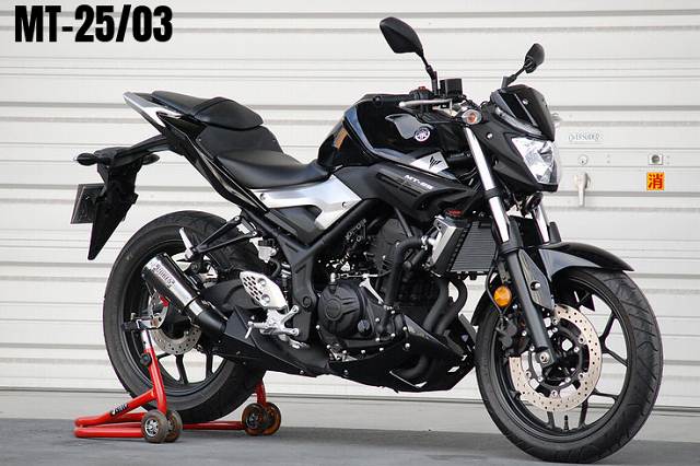 CORES コアーズ Exhaust MT-25/03 CE02 M-Shot Ver-AB CE02-M3-0001-AB オールブラックス スリップオン マフラー JP-CRS-MU017AB