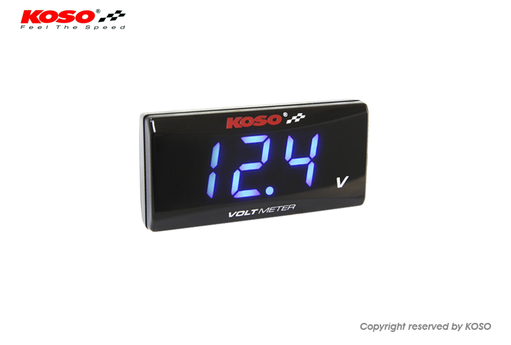 KOSO スリムスタイル電圧計　ブルー BA024B00