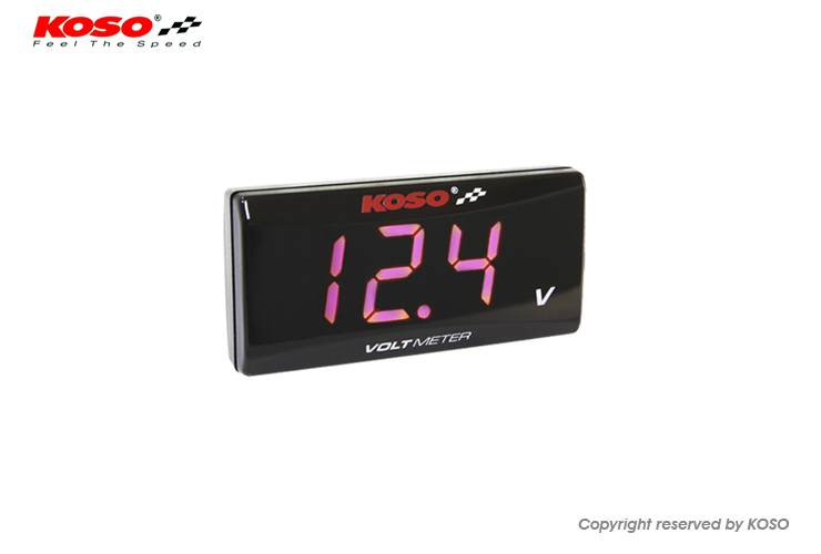 KOSO スリムスタイル電圧計　レッド BA024R00