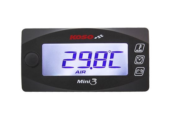 KOSO Mini3外気温+時計+電圧メーター BA003130