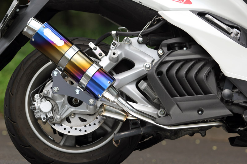 SP TADAO SP忠男マフラー　MAJESTY-S/SMAX (JBK-SG28J/SG271)　POWER BOX　FULL　“S”　チタンブルー　マフラー MA1-PB-04 SPT-MA1-PB-04