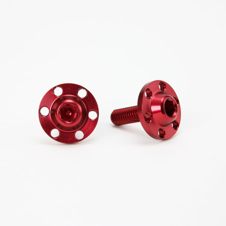 DDX アルミ ライセンス スクリュー セット レッド M6×20mm P1.0 TA-DDX-BT001RD