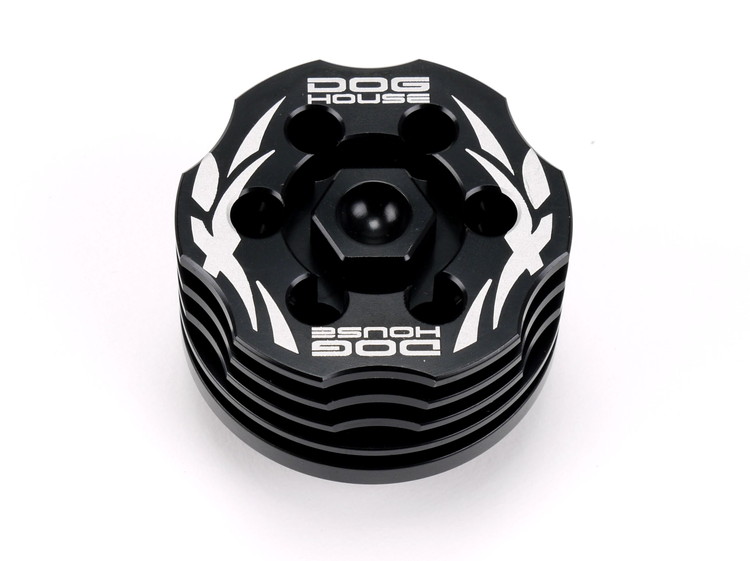 DOG HOUSE  鍛造CNC  冷却フィン付　オイルストレーナーキャップ（オイルドレインプラグ） ブラック YAMAHA(ヤマハ）車用、シグナスⅩ,BW`S125,GTR125 TA-DOG-BT001BK