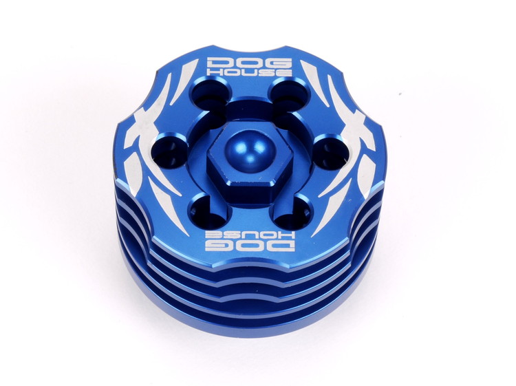 DOG HOUSE 鍛造CNC 冷却フィン付　オイルストレーナーキャップ（オイルドレインプラグ） ブルー YAMAHA(ヤマハ）車用、シグナスⅩ,BW`S125,GTR125 TA-DOG-BT001BL