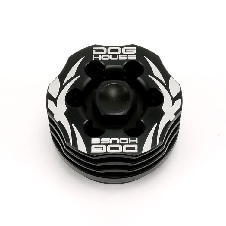 DOG HOUSE 鍛造CNC 冷却フィン付　オイルストレーナーキャップ（オイルドレインプラグ） ブラック YAMAHA　MAJESTY S(マジェスティＳ）,SMAX,MAJESTY125(マジェスティ125）用 TA-DOG-BT002BK