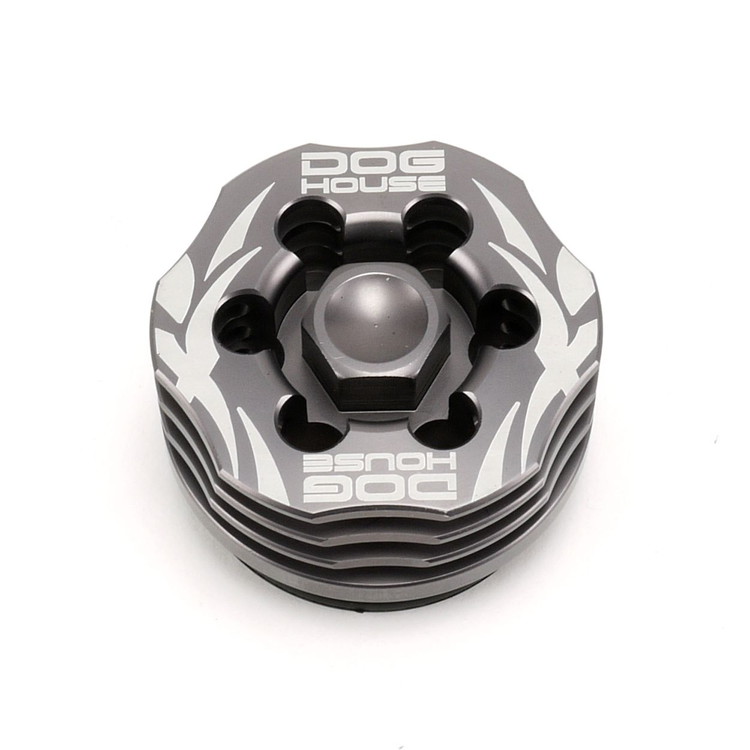 DOG HOUSE 鍛造CNC 冷却フィン付　オイルストレーナーキャップ（オイルドレインプラグ） グレー YAMAHA　MAJESTY S(マジェスティＳ）,SMAX,MAJESTY125(マジェスティ125）用 TA-DOG-BT002GR