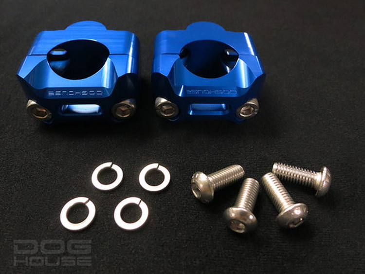 DOG HOUSE BW`S125　φ28.6mmテーパーハンドル用 ハンドルクランプセット　ブルー TA-DOG-HD001BL