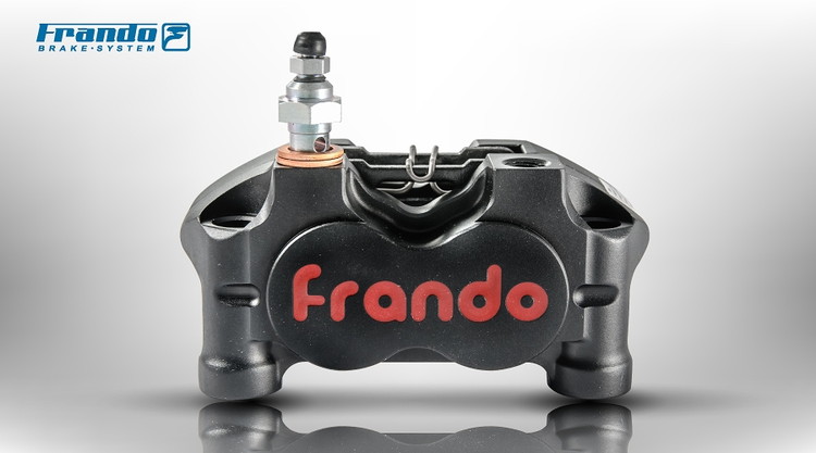 FRANDO HF-1 スモール・4ポット・ラジアルマウント・ブレーキキャリパー　ハードアルマイト・ブラック　 TA-FRA-BC008HB
