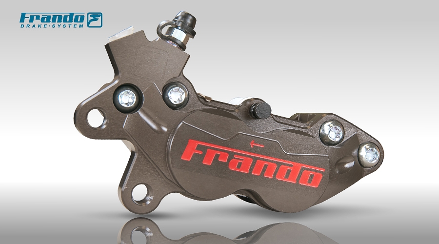 FRANDO F101 CNC 4ポット・キャリパー　ダーク・ハードアルマイト　右用 TA-FRA-BC01BRR