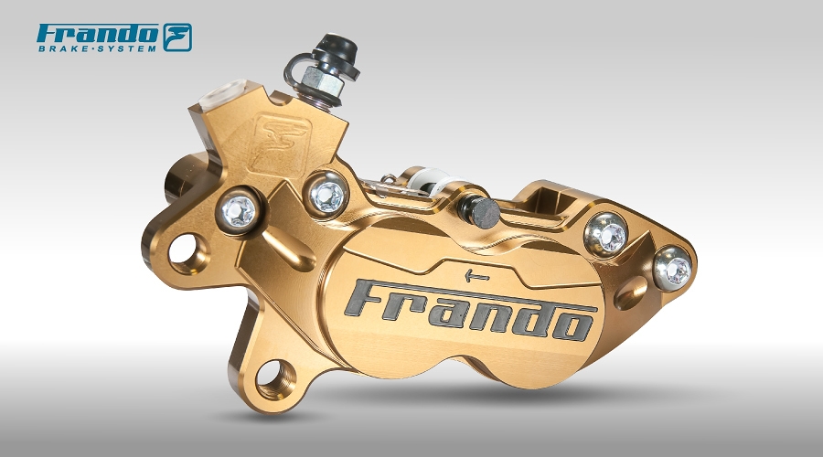 FRANDO F101 CNC 4ポット・キャリパー　アルマイトゴールド　左用 TA-FRA-BC01GDL