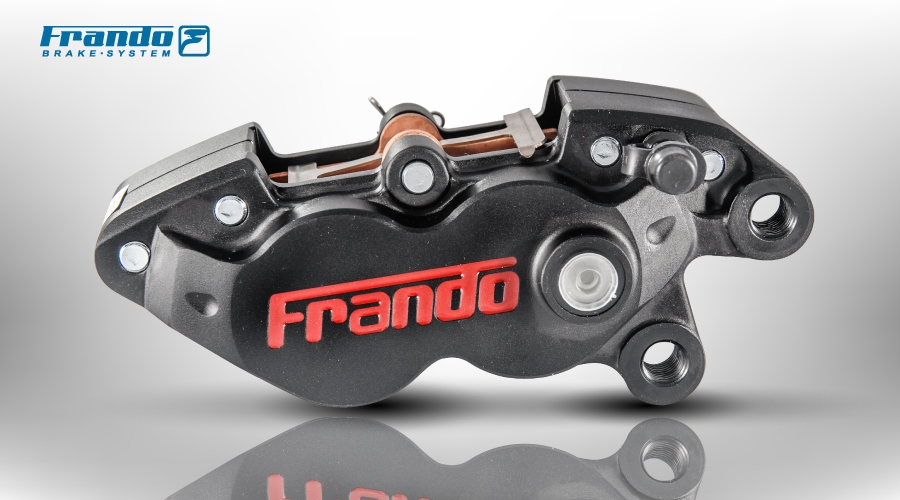 FRANDO HF-8 4ポット・レーシング・キャリパー　ハードアルマイト・ブラック　左用 TA-FRA-BC03HBL