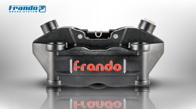 FRANDO HF-5 ミディアム・4ポット・ラジアルマウントキャリパー　ハードアルマイト・ブラック　左用 TA-FRA-BC10HBL
