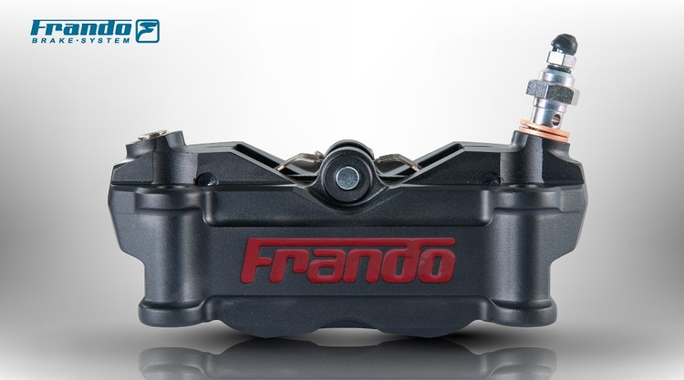 FRANDO HF-2 ビッグ・4ポット・ラジアルマウントキャリパー　ハードアルマイト・ブラック　左用 TA-FRA-BC11HBL