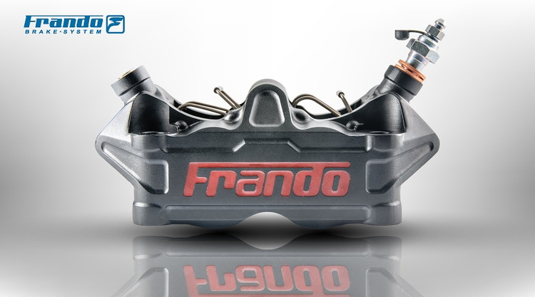 FRANDO HF-7 ビッグ・4ポット・ラジアルマウント・ブレーキキャリパー　ハードアルマイト・ブラック　左用 TA-FRA-BC12HBL