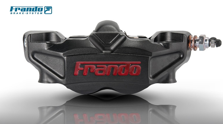 FRANDO ISI-03(T) ビッグ・4ポット・ラジアルマウントキャリパー　ハードアルマイト・ブラック　右用 TA-FRA-BC19HBR