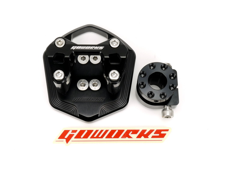 Go Works MAJESTY S(マジェスティＳ）,SMAX ハンドルブラケットセット（ハンドルポスト）φ22.2mmハンドル用　ブラック TA-GOW-HD002BK