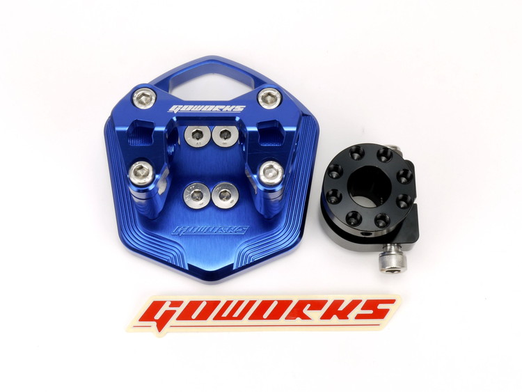 Go Works MAJESTY S(マジェスティＳ）,SMAX ハンドルブラケットセット（ハンドルポスト）φ22.2mmハンドル用　ブルー TA-GOW-HD002BL