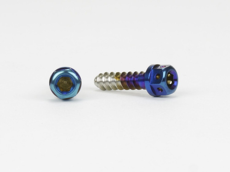 ☆Star Bolt CNC加工 ヘキサゴンヘッド　SUS PVDチタンコート タッピングスクリュー　M4×15mm　焼き色ブルー仕上げ 0001T