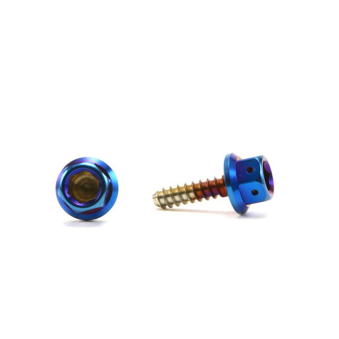☆Star Bolt CNC加工 ヘキサゴンM6ヘッド　SUS PVDチタンコート タッピングスクリュー　M4×15mm　焼き色ブルー仕上げ 0002T