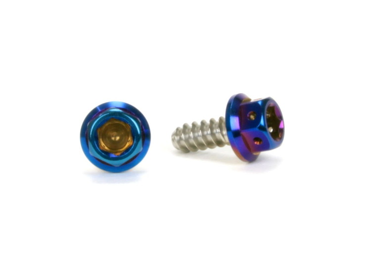 ☆Star Bolt CNC加工 ヘキサゴンヘッド　SUS PVDチタンコート タッピングスクリュー　M5×12mm　焼き色ブルー仕上げ 0003