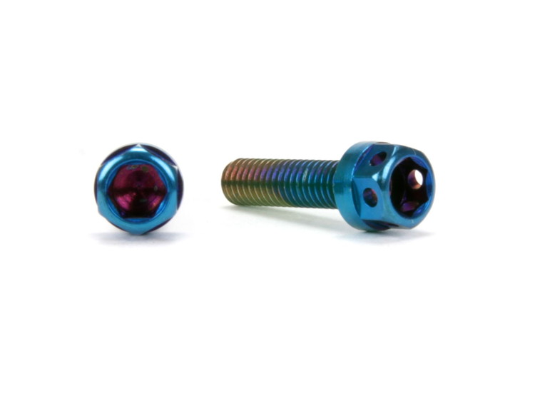 ☆Star Bolt CNC加工 ヘキサゴンヘッド　SUS PVDチタンコート ボルト　M4×15mm　P0.7mm　焼き色ブルー仕上げ 0008