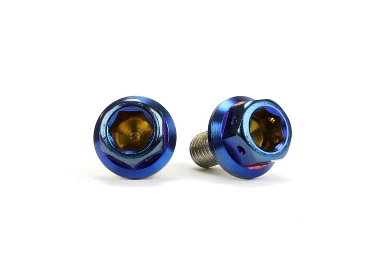 ☆Star Bolt CNC加工 ヘキサゴンヘッド　SUS PVDチタンコート ボルト　M5×10mm　P0.8mm 焼き色ブルー仕上げ 0009T