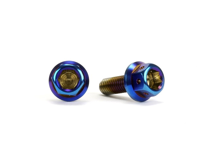 ☆Star Bolt CNC加工 ヘキサゴンヘッド　SUS PVDチタンコート ボルト　M5×15mm　P0.8mm 焼き色ブルー仕上げ 0010T