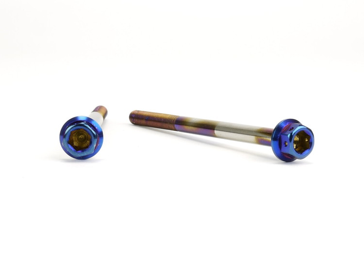 ☆Star Bolt CNC加工　スターターモーター用 ヘキサゴンヘッド　SUS PVDチタンコート ボルト　M5×80mm　P0.8mm 焼き色ブルー仕上げ 0015T