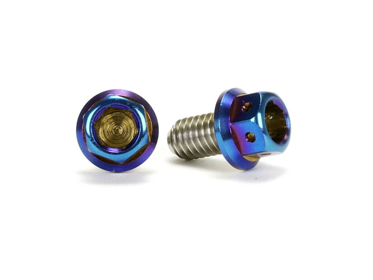 ☆Star Bolt CNC加工 ヘキサゴンヘッド　SUS PVDチタンコート ボルト　M6×10mm　P1.0mm 焼き色ブルー仕上げ 0017T