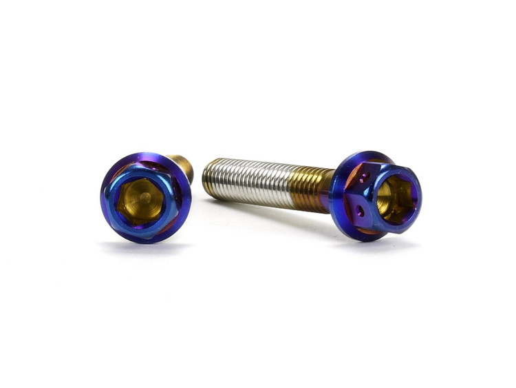 ☆Star Bolt CNC加工 ヘキサゴンヘッド　SUS PVDチタンコート ボルト　M6×35mm　P1.0mm 焼き色ブルー仕上げ 0022T