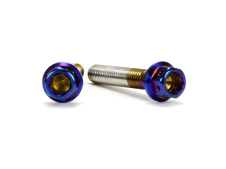 ☆Star Bolt CNC加工 ヘキサゴンヘッド　SUS PVDチタンコート ボルト　M6×40mm　P1.0mm 焼き色ブルー仕上げ 0023T