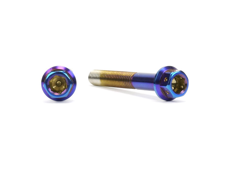 ☆Star Bolt CNC加工 ヘキサゴンヘッド　SUS PVDチタンコート ボルト　M6×45mm　P1.0mm 焼き色ブルー仕上げ 0024T