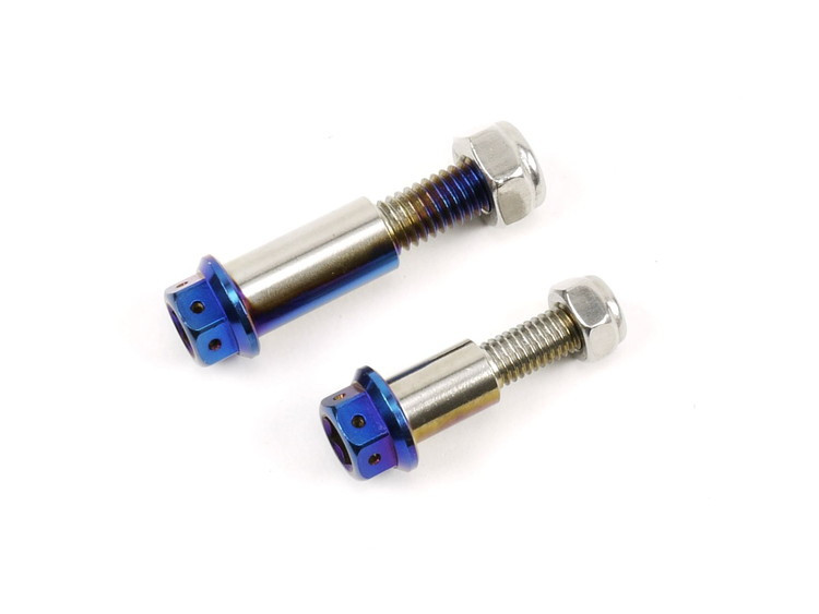 ☆Star Bolt CNC加工 ヘキサゴンヘッド SUS PVDチタンコート ブレーキレバー用 ボルト+緩み止めナット付き 左右セット焼き色ブルー仕上げ シグナスX等,YAMAHA系スクーターに 00063T
