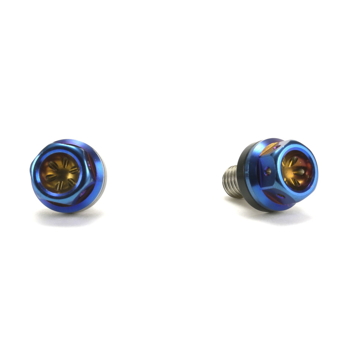 ☆Star Bolt CNC加工 ヘキサゴンヘッド　SUS PVDチタンコート マグネット付きドレン ボルト(ドレイン プラグ）M8×16mm  P1.25 0074T
