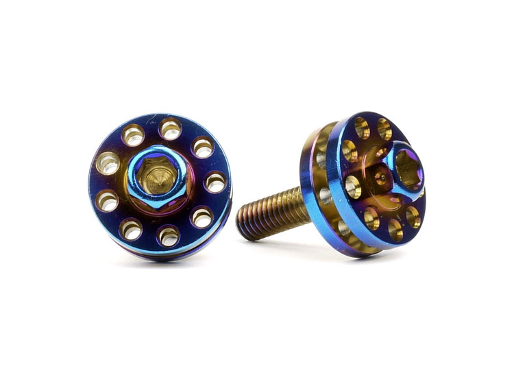 ☆Star Bolt CNC加工 ヘキサゴンヘッド SUS PVDチタンコート ツインビッグヘッドボルト M6×20mm P1.0 焼き色ブルー仕上げ 0077T