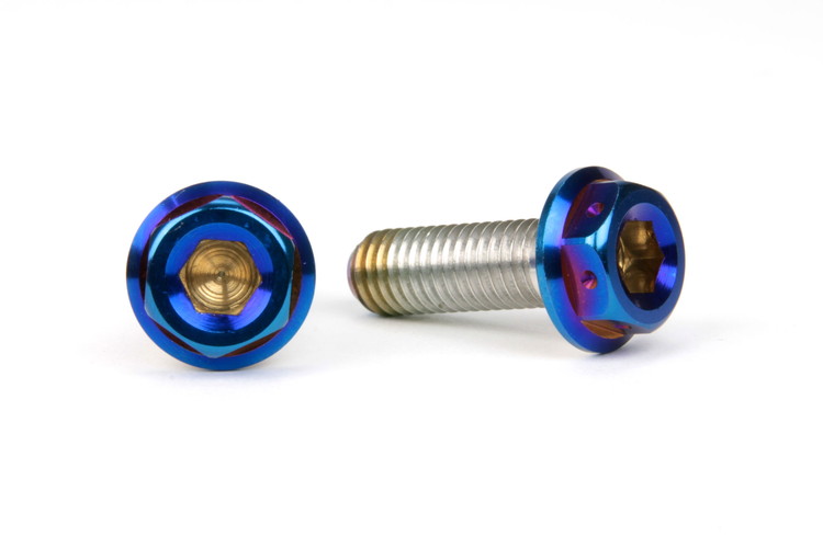 ☆Star Bolt CNC加工 ヘキサゴンヘッド　SUS PVDチタンコート YAMAHA ブレーキローター専用ボルト　　M8×25mm 焼き色ブルー仕上げ CYGNUS X,MAJESTY S,MAJESTY125,GTR125,BW’S125等に TA-JSM-BT105TI