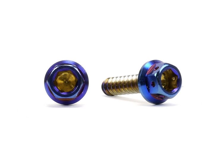☆Star Bolt CNC加工 ヘキサゴンヘッド　SUS PVDチタンコート タッピングスクリュー　M5×20mm　焼き色ブルー仕上げ 0166T