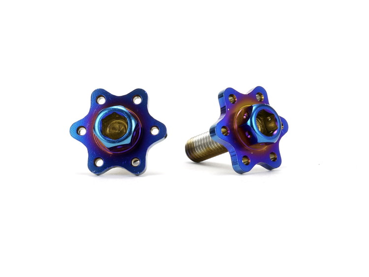 ☆Star Bolt CNC加工 スターヘッド　SUS PVDチタンコート ボルト　M6×20mm　P1.0mm 焼き色ブルー仕上げ 0198T