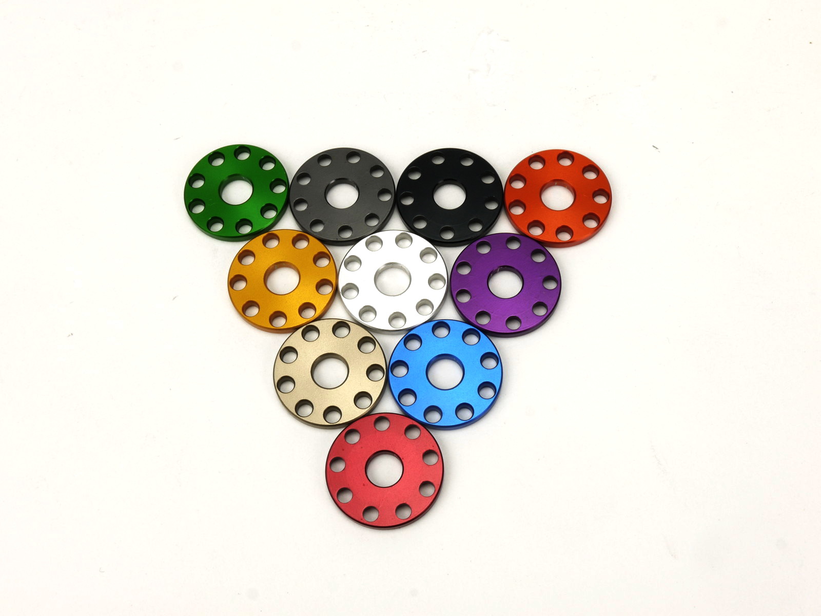 ☆Star Washer CNC加工 アルマイトカラー 9ホール フラットワッシャー ゴールド M6用 0258