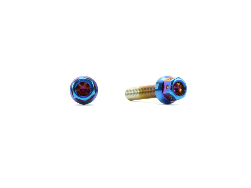 ☆Star Bolt CNC加工 ヘキサゴンヘッド　SUS PVDチタンコート マスタシリンダーキャップ用皿ボルト　M4×15mm P0.7　焼き色ブルー仕上げ 0288T