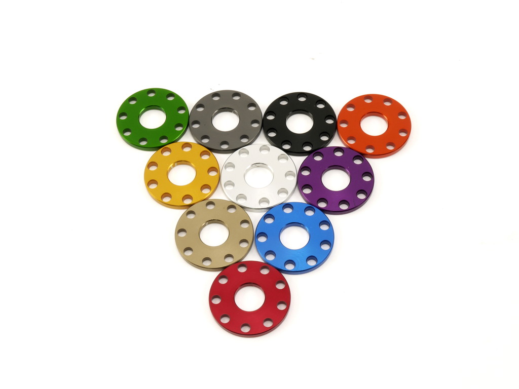 ☆Star Washer CNC加工 アルマイトカラー 9ホール フラットワッシャー オレンジ M8用 0292