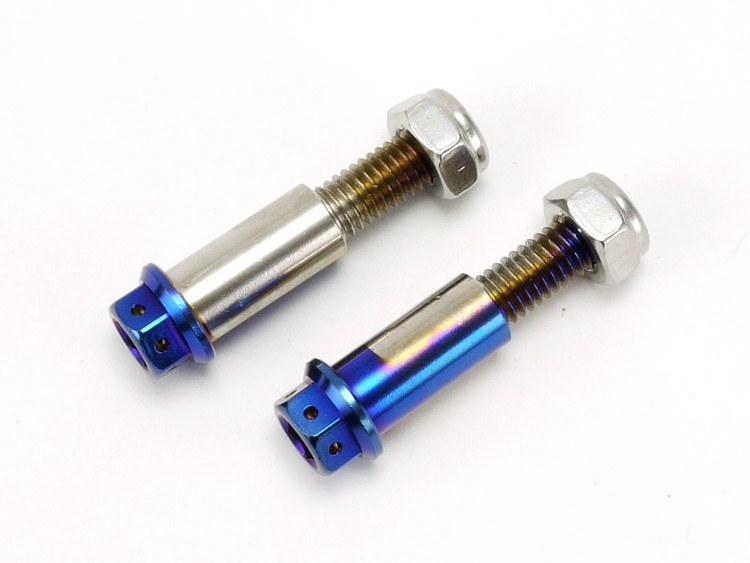 ☆Star Bolt CNC加工 SUS ステンレス PVDチタンコート ブレーキレバー用ボルト+ナットセット YAMAHA車用 焼き色ブルー仕上げ マジェスティS 等に 0328T