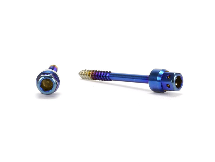 ☆Star Bolt CNC加工 ヘキサゴンヘッド　SUS PVDチタンコート タッピングスクリュー　M3×28mm　焼き色ブルー仕上げ 0336T