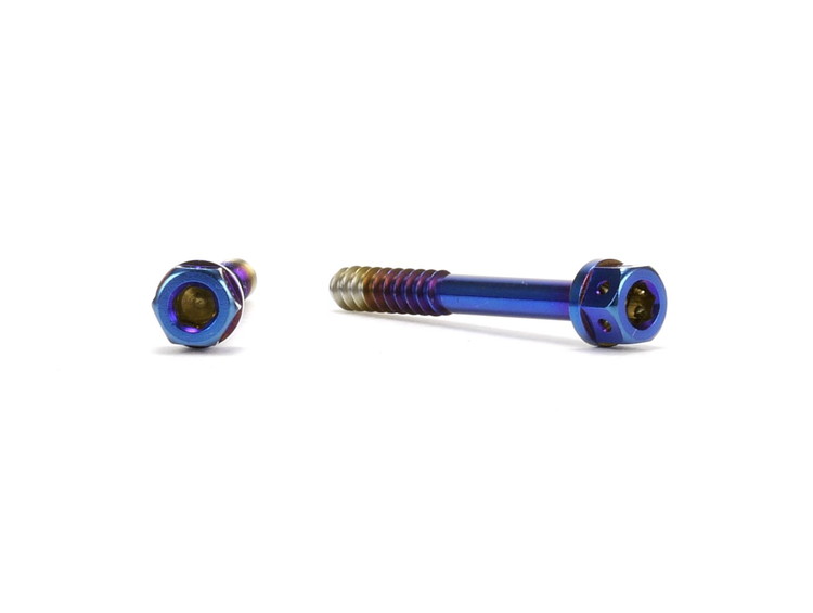 ☆Star Bolt CNC加工 ヘキサゴンヘッド　SUS PVDチタンコート タッピングスクリュー　M4×32mm　焼き色ブルー仕上げ 0338T