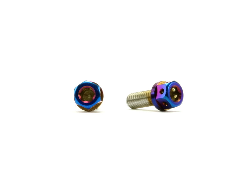 ☆Star Bolt CNC加工 ヘキサゴンヘッド　SUS PVDチタンコート ボルト M4×10mm P0.7mm 焼き色ブルー仕上げ 0407T