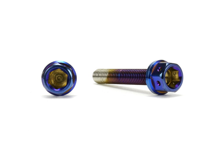 ☆Star Bolt CNC加工 ヘキサゴンヘッド　SUS PVDチタンコート ボルト　M5×30mm　P0.8mm　焼き色ブルー仕上げ 0370T
