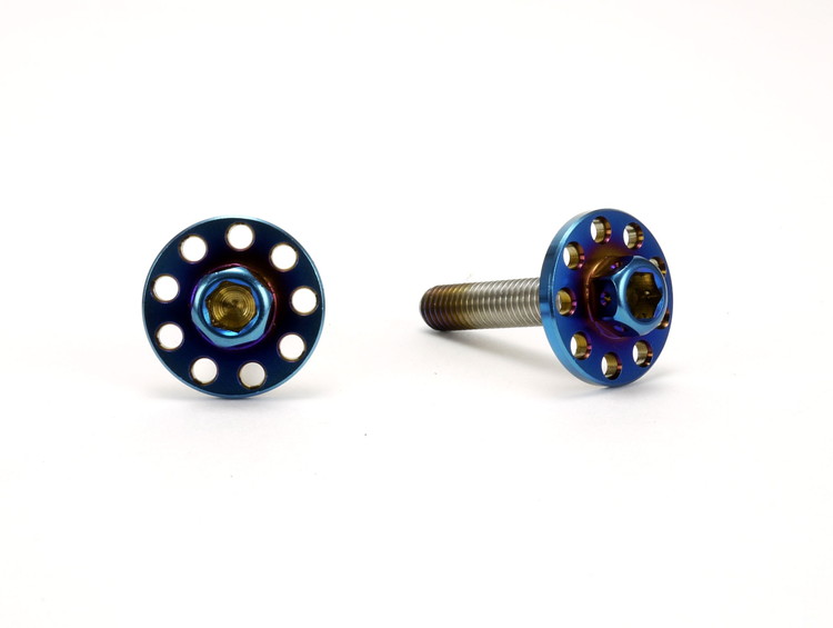 ☆Star Bolt CNC加工 ヘキサゴンヘッド SUS PVDチタンコート ビッグヘッドボルト M6×30mm P1.0mm 焼き色ブルー仕上げ 0326T