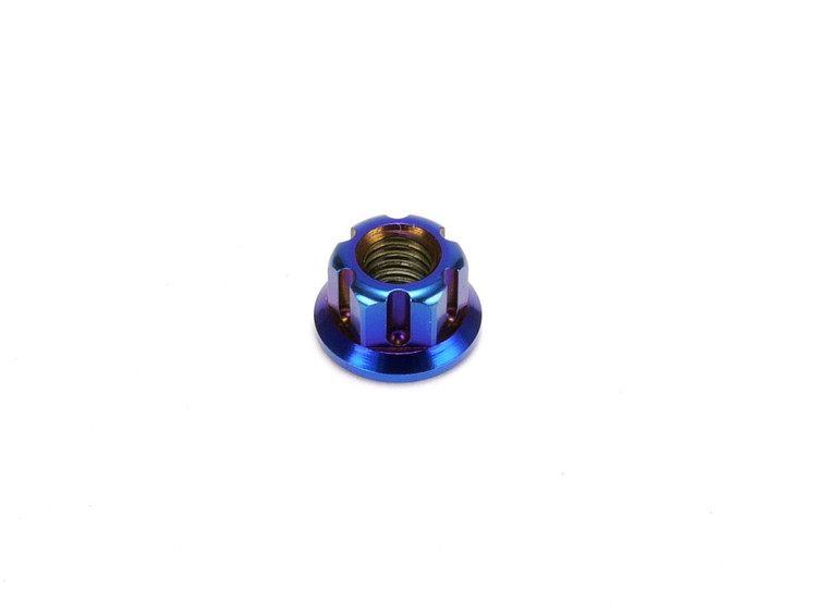 ☆Star Bolt CNC加工 SUS ステンレス PVDチタンコートフランジナット M5 P0.8mm 焼き色ブルー仕上げ 0341T