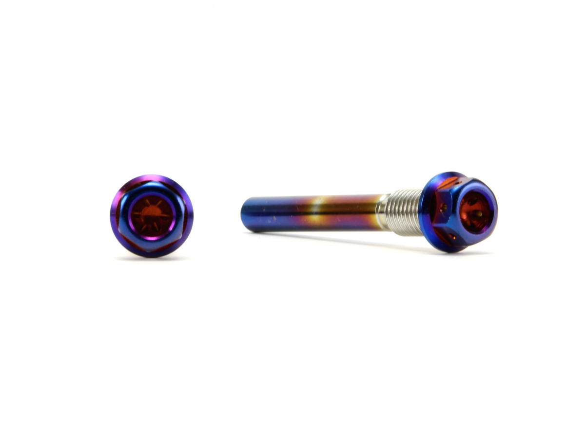 ☆Star Bolt CNC加工 ヘキサゴンヘッド　TMAX530 リアキャリパー用SUS PVDチタンコートボルト　M10×66mm　P1.25mm ２本セット 焼き色ブルー仕上げ 0372T